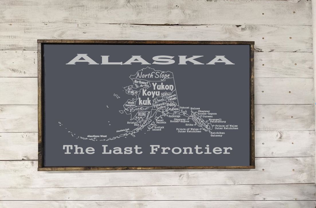 Alaska Boroughs Map- Canvas