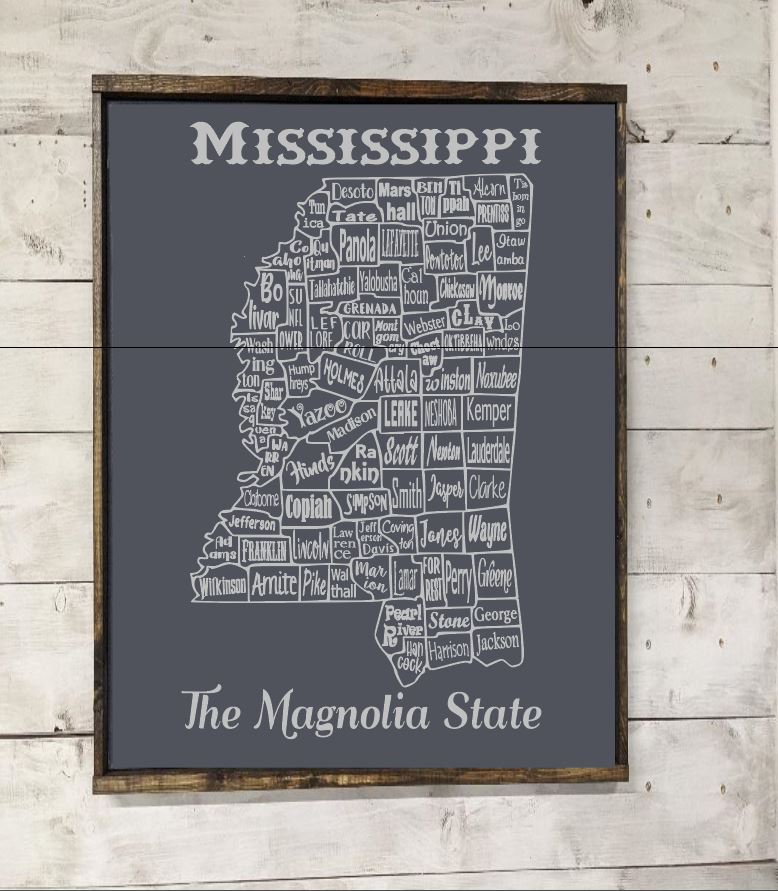 Mississippi County Map- Canvas